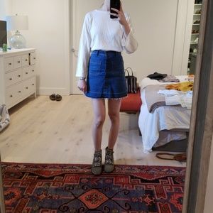 High waisted stretch Jean skirt